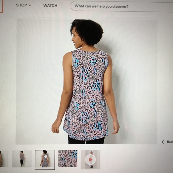 Printed Scoop Neck Tank Salted Caramel Sz XL - Picture 3 of 6